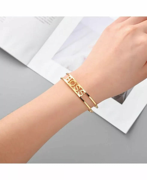 Adornia BOSS 14K Gold Plated Cuff Bracelet - NEW